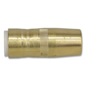 Centerfire Style MIG Gun Nozzle, 5/8 in Bore, 1/8 in Recess, Slim, Brass