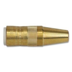 Centerfire Style MIG Gun Nozzle, 3/8 in Bore, 1/8 in Recess, Slim, Brass