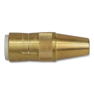 Centerfire Style MIG Gun Nozzle, 3/8 in Bore, 1/8 in Stickout Tip, Brass