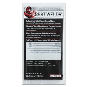 Plastic Magnifier Plate, 2 in x 4.25 in, 1.25 Diopter, Polycarbonate, Clear