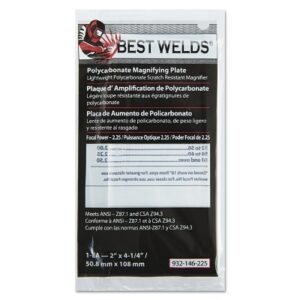 Plastic Magnifier Plate, 2 in x 4.25 in, 2.25 Diopter, Polycarbonate, Clear