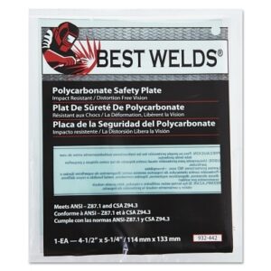 Safety Plate, 4-1/2 in x 5-1/4 in, Polycarbonate, Clear