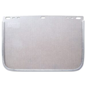 Visor, Clear, Aluminum Bound, 8 in X 15-1/2 in, For Most Manufacturer's Head Gear/Cap Adaptors