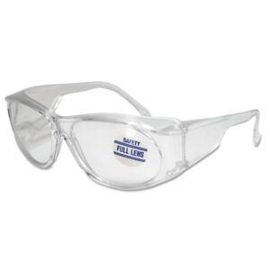 Full-Lens Magnifying Safety Glasses, 1.75 Diopter, Clear Polycarbonate Lens/Tint, Clear Frame