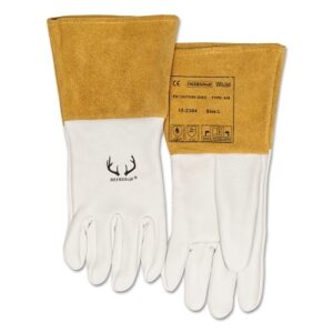 DEERSOsoft Grain Deerskin Welding Gloves, Medium, Pearl