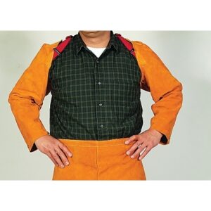 Leather Sleeves, 23 in Long, Snaps Closure, One Size Fits Most, Golden Brown