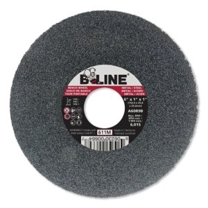 Straight Resinoid Wheel, 6 in dia, 1 in thick, 1 in arbor, 60 grit