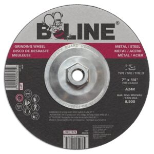 Depressed Center Grinding Wheel, 7 in dia, 1/4 in Thick, 5/8 in-11 Arbor, 24 Grit
