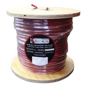 Welding Cable, 4 AWG, 250 ft Reel, Red