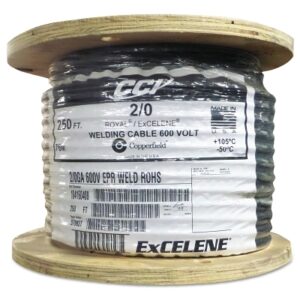 Welding Cable, 2/0 AWG, 25 ft, Black