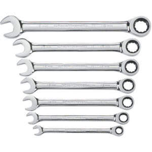 GearWrench 7-Piece, 12-Point Ratcheting Combination Wrench Set, Metric, 1/Each