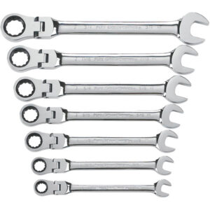 GearWrench 7-Piece, 12-Point Flex Head Ratcheting Combination Wrench Set, SAE, 1/Each