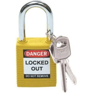 Brady Safety Padlock, Yellow, 1/Pkg