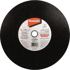 Ferrous Metal Abrasive Cut-Off Wheel, 14 in, 1 in Arbor, 36 Grit, 3900 rpm
