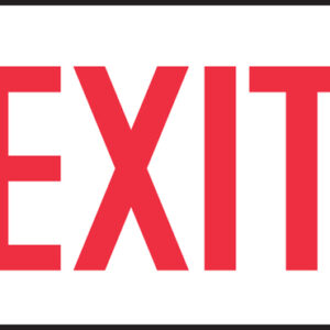 Accuform 7" X 10" Red And White Adhesive Vinyl Safety Signs "EXIT"