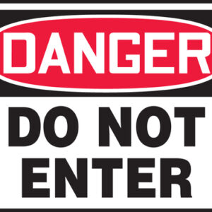 Accuform 10" X 14" Red, Black And White Aluminum Safety Signs "DANGER DO NOT ENTER"