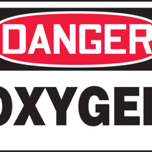 Accuform 10" X 14" Red, Black And White Plastic Safety Signs "DANGER OXYGEN"