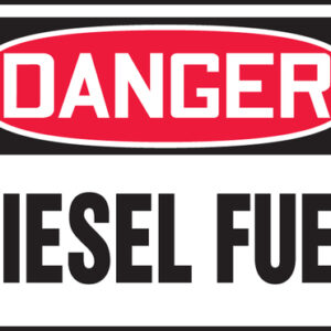 Accuform 7" X 10" Red, Black And White Adhesive Vinyl Safety Signs "DANGER DIESEL FUEL"