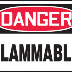 Accuform 7" X 10" Red, Black And White Aluminum Safety Signs "DANGER FLAMMABLE"