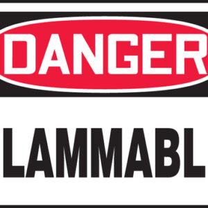Accuform 7" X 10" Red, Black And White Adhesive Vinyl Safety Signs "DANGER FLAMMABLE"