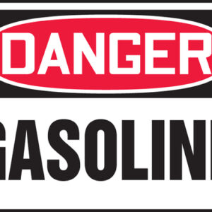 Accuform 7" X 10" Red, Black And White Plastic Safety Signs "DANGER GASOLINE"