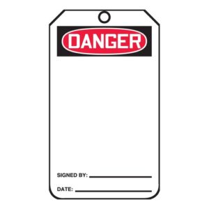 Accuform Signs 5 34" X 3 14" 15 mils RP-Plastic Accident Prevention Safety Tag DANGER (BLANK) With Do Not Remove Tag Warning On Back (25 Per Pack)
