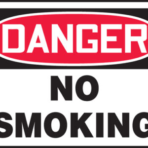 Accuform 7" X 10" Red, Black And White Adhesive Vinyl Safety Signs "DANGER NO SMOKING"
