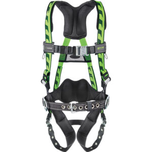 Honeywell Miller AirCore Harness, Side D-Rings, Lumbar Pad, Removable Belt, & Tongue Buckle Leg Straps, Green, 1/Each