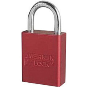 American Lock Red 1 12" X 34" Aluminum 5 Pin Safety Lockout Padlock With 14" X 34" X 1" Shackle (Keyed Differently)