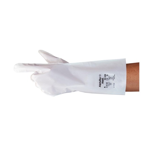 Ansell Size 8 White Barrier Non-Woven Lined 2.5 mil Film Chemical Resistant Gloves