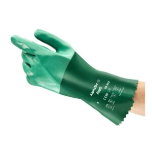 Ansell Size 10 Green Scorpio Interlock Knit Lined 15 mil Neoprene Chemical Resistant Gloves