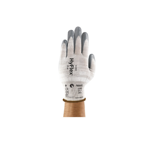 Ansell Size 6 HyFlex 15 Gauge And Light Weight Foam Nitrile Work Gloves With Gray X-Static Yarn Liner And Knit Wrist