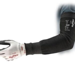 Ansell Size 18" Black HyFlex 15 Gauge INTERCEPT Technology HPPE Wide Width Cut Resistant Sleeve With Knitted Cuff Closure