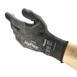 Ansell Size 10 HyFlex Glass Fiber, High Performance Polyethylene, Polyester And Spandex Cut Resistant Gloves With Water-Based Polyurethane And Nitrile Coating
