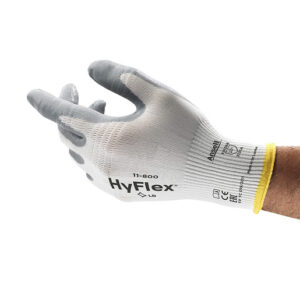 Ansell Size 11 HyFlex Light Weight Foam Nitrile Work Gloves With Gray And White Nylon Liner And Knit Wrist