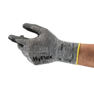 Ansell Size 11 HyFlex Light Weight Foam Nitrile Work Gloves With Black And Gray Nylon Liner And Knit Wrist