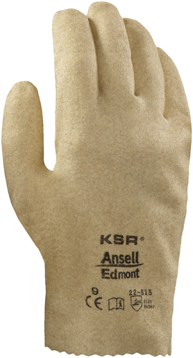 Ansell Size 7 KSR Light Weight Vinyl Work Gloves With Tan Interlock Cotton Liner And Slip-On Cuff