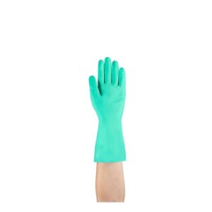 Ansell Size 10 Green Sol-Vex 13" 11 mil Nitrile Chemical Resistant Gloves With Sandpatch Grip Finish And Straight Cuff