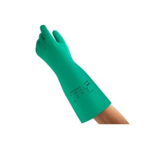 Ansell Size 11 Green Sol-Vex 15" 22 mil Nitrile Chemical Resistant Gloves With Sandpatch Grip Finish And Straight Cuff
