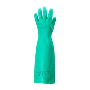 Ansell Size 10 Green Sol-Vex 18" 22 mil Nitrile Chemical Resistant Gloves With Sandpatch Grip Finish And Straight Cuff