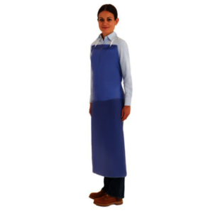 APRON BIB STYLE CPP 33" X 54" 8MIL VINYL BLUE WAIST TIE PVC SEWN EDGE 12BG