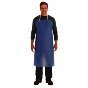 Ansell 33" X 54" Blue CPP CB Series 6 mil Vinyl Chemical Protection Apron With Raw Edge