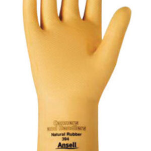 ANSELL SIZE 10 NATURAL CANNERS AND HANDLERS UNLINED LINED 20 MIL LATEX AND RUBBER CHEMICAL RESISTANT GLOVES