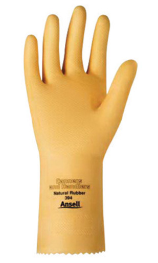 Ansell Size 7.5 Natural Canners And Handlers Unlined Lined 20 mil Latex And Rubber Chemical Resistant Gloves
