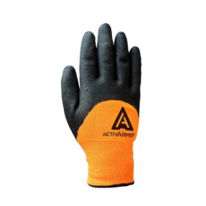 Ansell Size 9 Black And Hi-Viz Orange ActivArmr Nitrile Acrylic And Polyester Lined Cold Weather Gloves With Knit Wrist