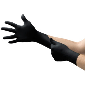 ANSELL BLACK MICROFLEX MIDKNIGHT 5 MIL NATURAL RUBBER LATEX DISPOSABLE GLOVES