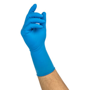 ANSELL BLUE MICROFLEX SAFEGRIP 11.4 MIL LATEX DISPOSABLE GLOVES