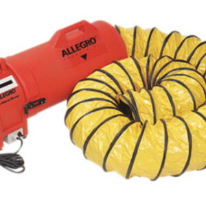 Allegro 32" X 13 12" X 14 12" 831 cfm 13 hp 115 VAC 3 A Motor Polyethylene Com-Pax-Ial Blower With Canister And 8" X 25' Duct