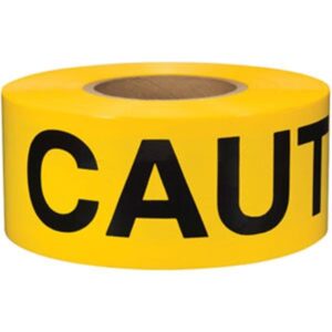 Presco Barricade Tape, 2.5 mil, "Caution", Yellow, 8/Case