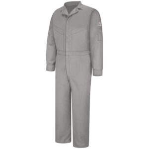 Bulwark 38" Regular Gray Cotton Nylon Flame Resistant Coverall With Zipper Closure